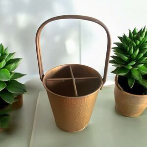 Pfaltzgraff copper pail utensil Organizer Removable Insert Naturewood Serenity